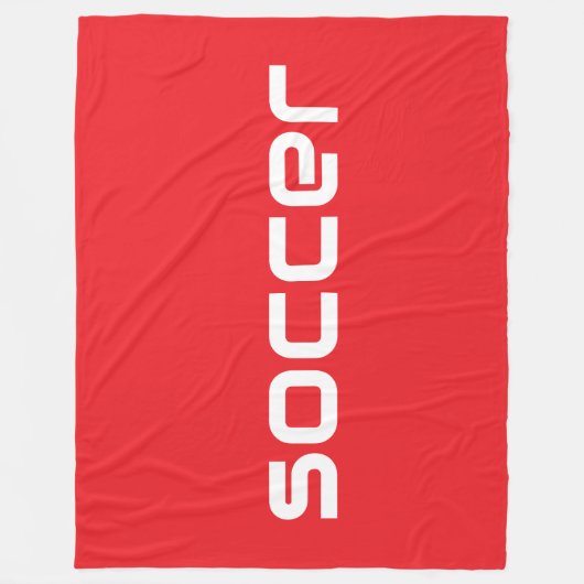 Cooler moderner weißer SOCCER-Text in hellrot Fleecedecke (Vorderseite)