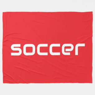 Cooler moderner weißer SOCCER-Text in hellrot Fleecedecke