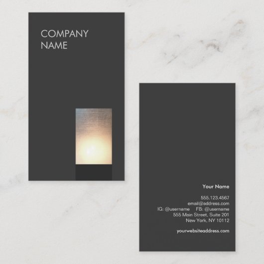 Cooler moderner Zen-Glow Minimalistisch Schwarz Visitenkarte (Vorne/Hinten)