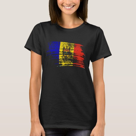 Cooler Moldovan Flaggenentwurf T-Shirt (Vorderseite)