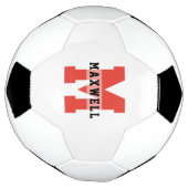 Cooler Monogramm Individuelle Name Classic Red Bla Fußball (Gedreht)