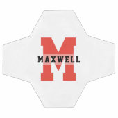 Cooler Monogramm Individuelle Name Classic Red Bla Fußball (Flach)