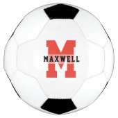 Cooler Monogramm Individuelle Name Classic Red Bla Fußball (Vorderseite)