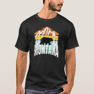 Cooler Montana-Grizzlybär Retro Vintage Schwarzbär T-Shirt