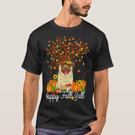 Cooler Mops Herbstkürme glücklich Fall Y'all T-Shirt (Vorderseite)