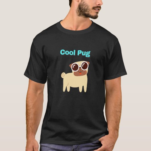 Cooler Mops-Hund mit Text T-Shirt (Vorderseite)