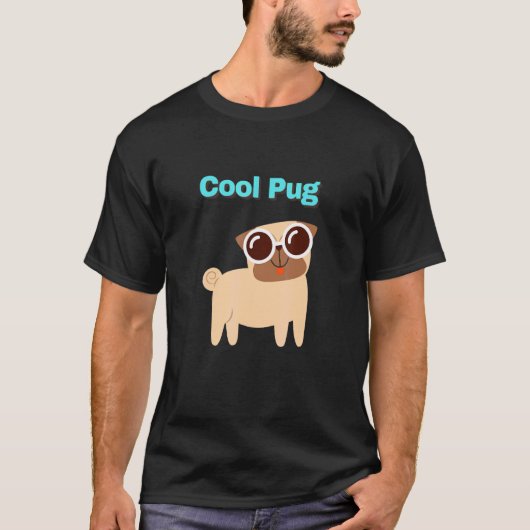 Cooler Mops-Hund mit Text T-Shirt (Vorderseite)