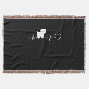 Cooler Mops Hund Rasse Heartbeat Welpe Decke