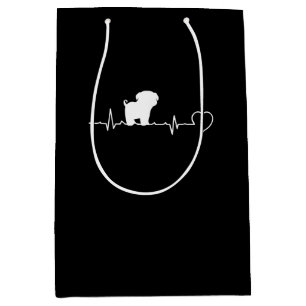 Cooler Mops Hund Rasse Heartbeat Welpe Mittlere Geschenktüte