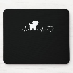 Cooler Mops Hund Rasse Heartbeat Welpe Mousepad