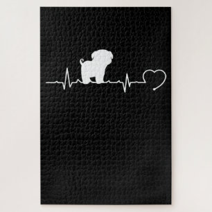 Cooler Mops Hund Rasse Heartbeat Welpe Puzzle