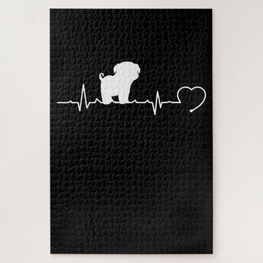 Cooler Mops Hund Rasse Heartbeat Welpe Puzzle (Vertikal)