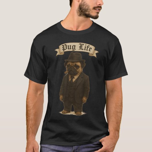 Cooler Mops in Kapuzenpullover – Lustige Hunde-C T-Shirt (Vorderseite)