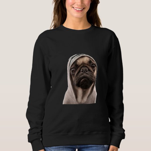 Cooler Mops mit Hoddie Sweatshirt (Vorderseite)