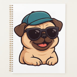 Cooler Mops mit Sonnenbrille Sommerfreude Cartoon Planer