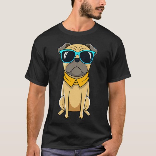Cooler Mops mit Sonnenbrille T-Shirt (Vorderseite)
