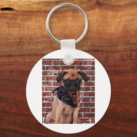 Cooler Mops Schlüsselanhänger (Vorderseite)