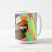 Cooler Mops Sonnenbrille Kopfdesign Kaffeetasse (VorderseiteRechts)
