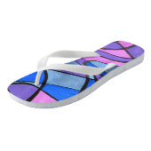 "Cooler Morgen" abstrakte Flip Flops. Badesandalen (Schrägansicht)