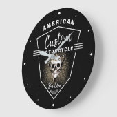 Cooler Motorradbauer   Große Wanduhr (Winkel)