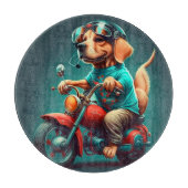 Cooler Motorradfahrer Schneidebrett (Vorderseite)