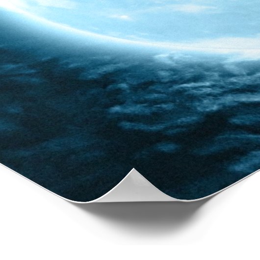 Cooler mystischer Fantasiewolf, der den Mond hält Poster (Ecke)