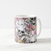 Cooler, nahtloser Vintager Musterhintergrund Kaffeetasse (VorderseiteRechts)