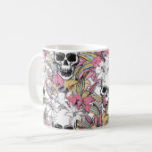 Cooler, nahtloser Vintager Musterhintergrund Kaffeetasse (Vorderseite Links)