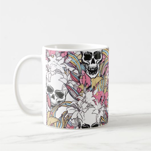 Cooler, nahtloser Vintager Musterhintergrund Kaffeetasse (Links)