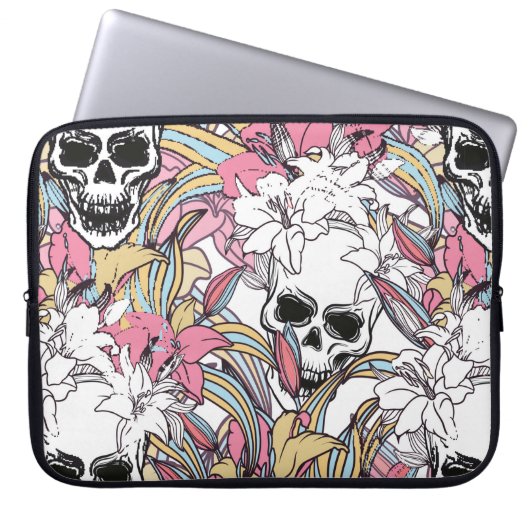 Cooler, nahtloser Vintager Musterhintergrund Laptopschutzhülle (Vorderseite)