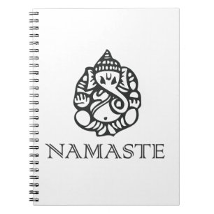 Cooler Namaste Ganesh Entwurf B/W Notizblock
