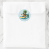 Cooler Name des Ananas Runder Aufkleber (Tasche)