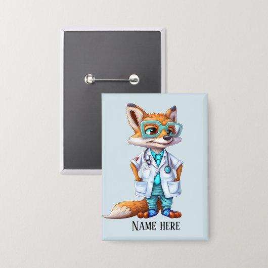 Cooler Name des Arztes Button (Vorderseite/Rückseite)