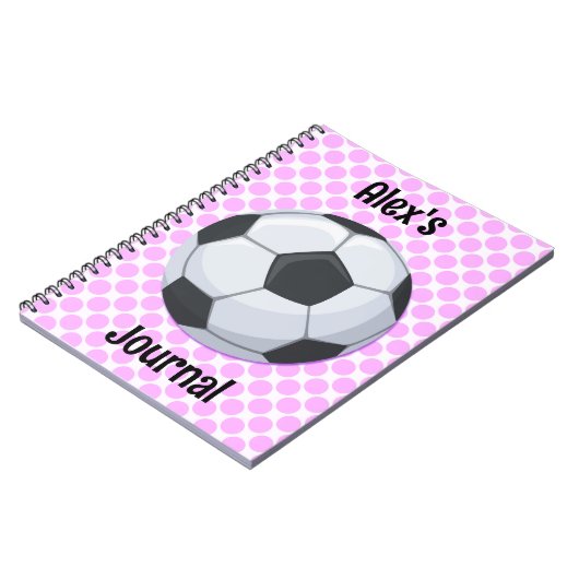Cooler Name des Ball Art Rosa Journal Notizblock (Linke Seite)