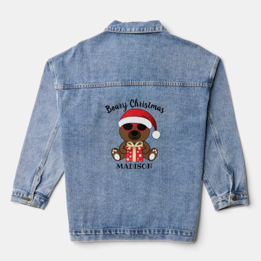 Cooler Name des Weihnachtsbären Jeansjacke (Rückseite)