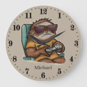 Cooler Name für unisex-Sloth-Spiele Große Wanduhr (Vorderseite)