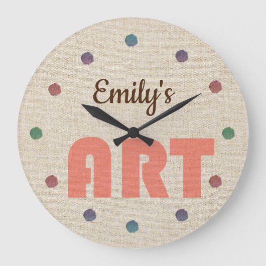Cooler Name Kunst Große Wanduhr (Vorderseite)
