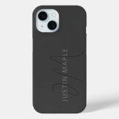 Cooler Name und Monogramm | Dunkelgrau Case-Mate iPhone Hülle (Rückseite)
