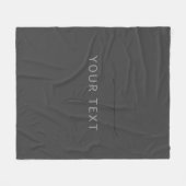 Cooler Name und Monogramm | Dunkelgrau Fleecedecke (Vorderseite (Horizontal))