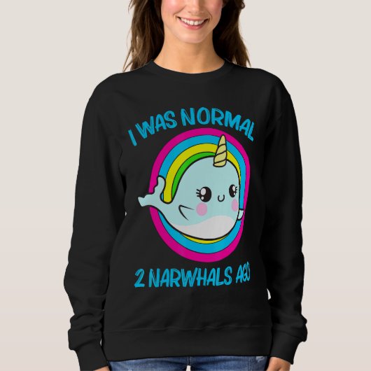 Cooler Narwhal für Männer Frauen Rainbow Tusk Sea  Sweatshirt (Vorderseite)