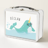 Cooler Narwhal mit Brille Metall Brotdose (Vorderseite)