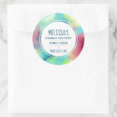 Cooler Nebel aus Grün und Rotem Raum Wasserfarbenk Runder Aufkleber (Tasche)