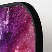 Cooler Nebula Galaxy Monogramm Name Lila Pickleball Schläger (Linke Seite)