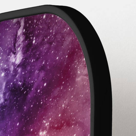 Cooler Nebula Galaxy Monogramm Name Lila Pickleball Schläger (Linke Seite)