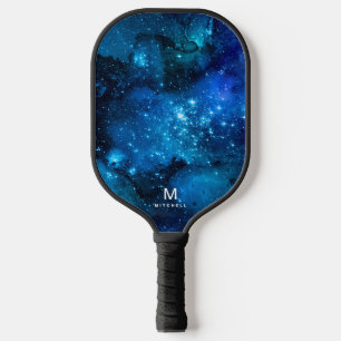 Cooler Nebula Galaxy Monogramm Name Pickleball Pad Pickleball Schläger