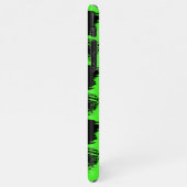 Cooler Neon Green Brush Stroke Hintergrund individ iPhone Hülle (Linke Seite)