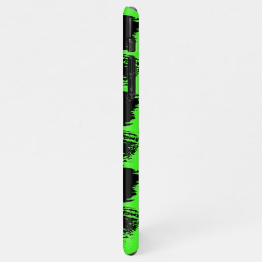 Cooler Neon Green Brush Stroke Hintergrund individ iPhone Hülle (Linke Seite)