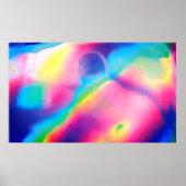 Cooler Neon Unicorn Holografischer Hintergrund Poster (Vorne)