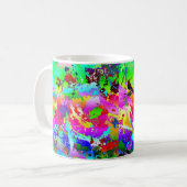 Cooler Neonregenbogen-Spritzer Kaffeetasse (Vorderseite Links)