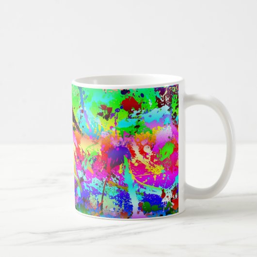 Cooler Neonregenbogen-Spritzer Kaffeetasse (Rechts)